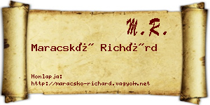 Maracskó Richárd névjegykártya